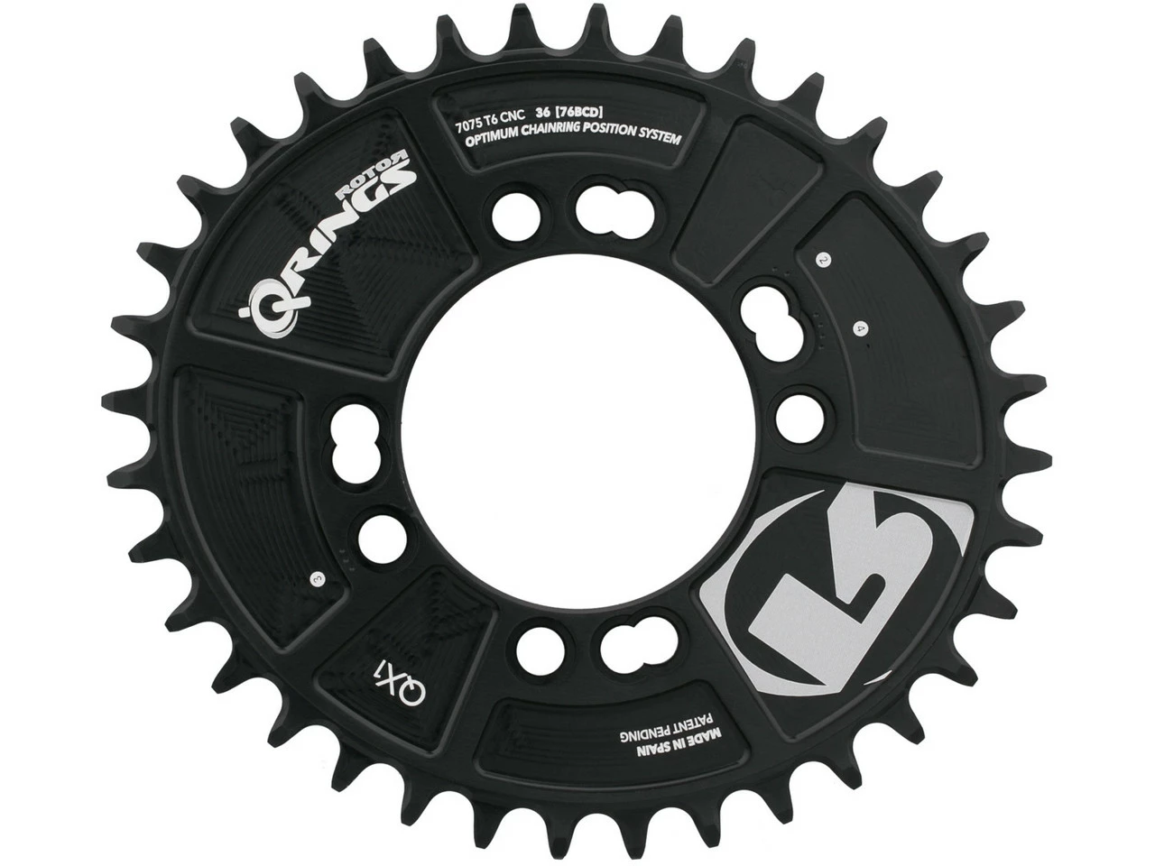 Rotor Kettenblatt QX1 MTB, 4-Arm, Q-Rings, 76 Mm Lochkreis 1 Rotor Kettenblatt QX1 MTB, 4-Arm, Q-Rings, 76 Mm Lochkreis