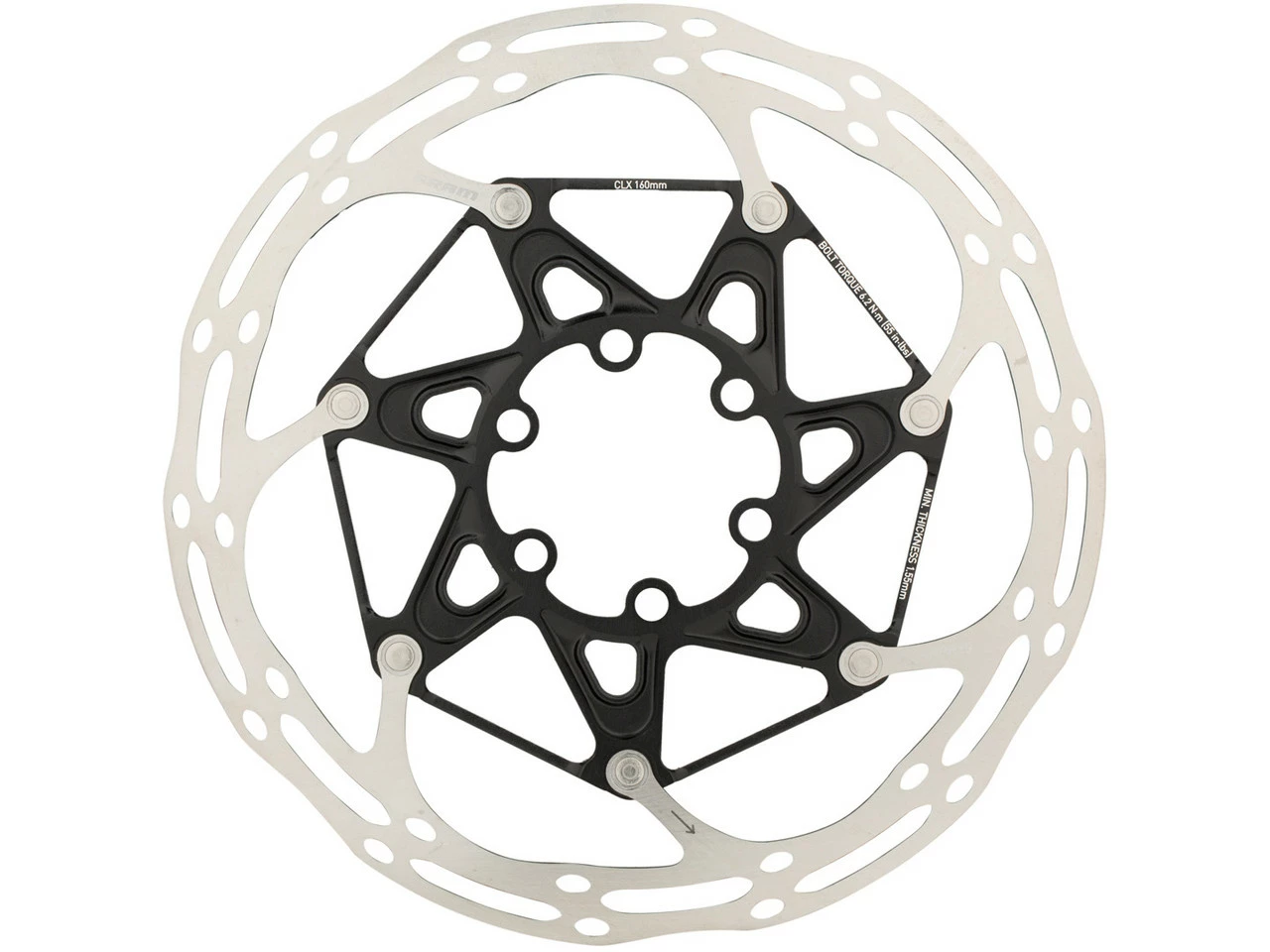 SRAM Centerline X Rounded 6-Loch Bremsscheibe Mit Titan-Schrauben 2-teilig 1 SRAM Centerline X Rounded 6-Loch Bremsscheibe Mit Titan-Schrauben 2-teilig